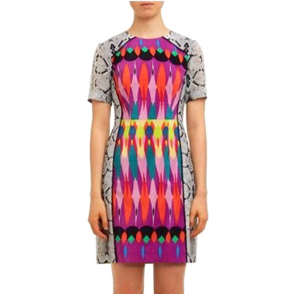 Nanette Lepore Silk Mixed Print Funhouse Dress